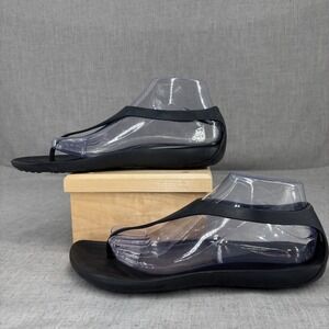 Crocs Serena Sandal Black Slip On Flip Flop Thong Women's Size 10